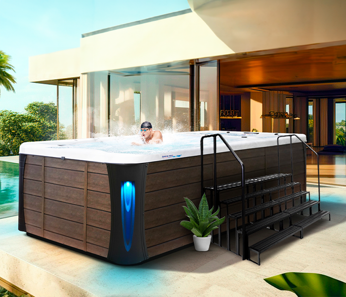 Calspas hot tub being used in a family setting - Lakeland